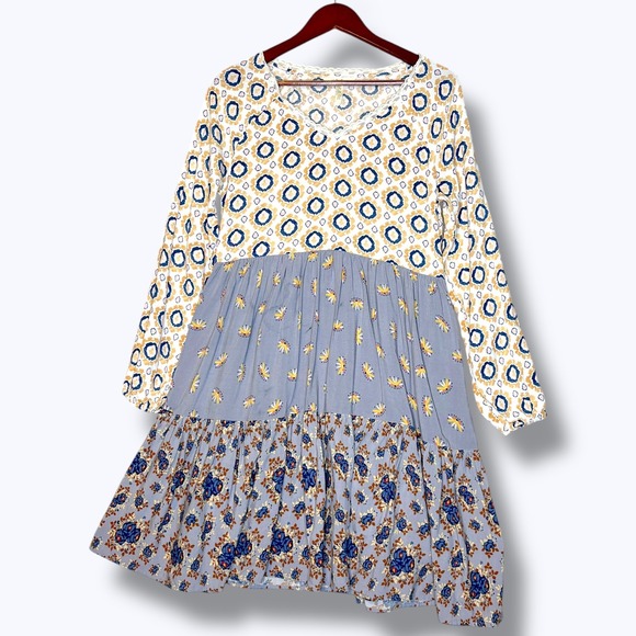 Matilda Jane Dresses & Skirts - Matilda‎ Jane Womens Tiered Dress Size M Patchwork Boho Easter Babydoll Prairie